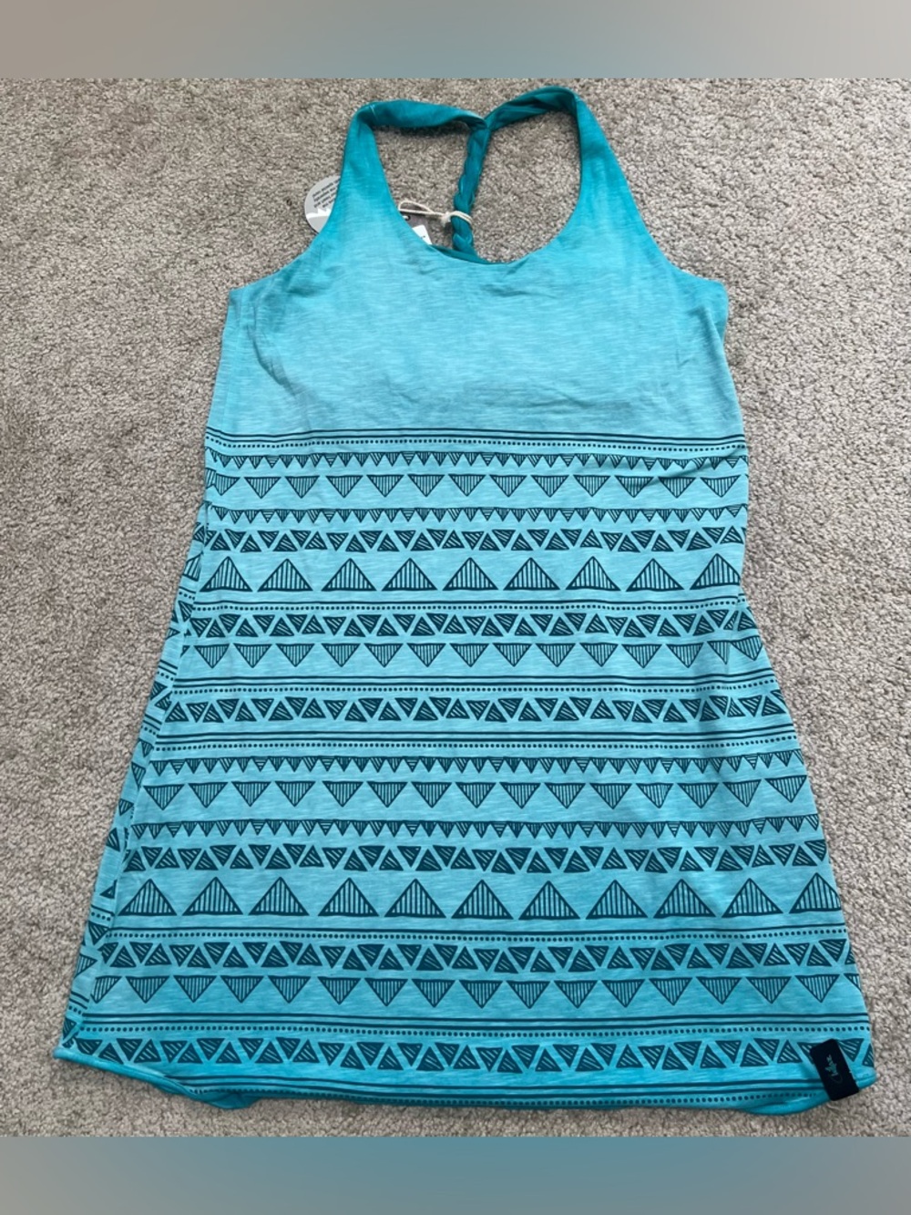 Chillaz Blue Jersey Stretch Grande Grotta Triangle Tank Dress Sz 10